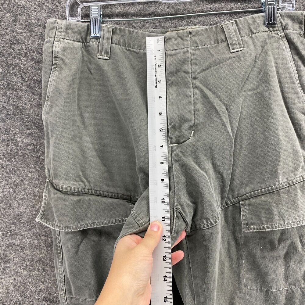 American Eagle Cargo Khakis Pants Women 12 Gray High Rise Flat Front Cotton - Picture 6 of 9